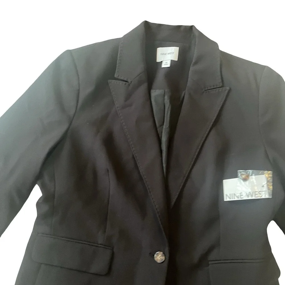 NWT Nine West Women's Size 16 City Blazer Black Career Formal Capsule Work‎